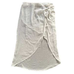 Abercrombie & Fitch Sheer Cream Maxi Polka Dot Skirt | Size Small